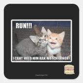 RUN!! VIERKANTE STICKER (Voorkant)