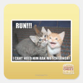 RUN!! VIERKANTE STICKER (Voorkant)