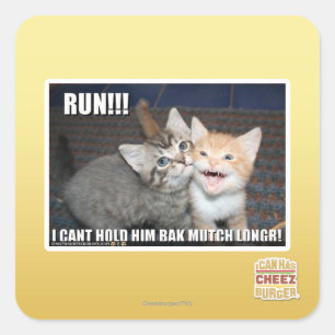 RUN!! VIERKANTE STICKER