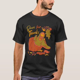 Run voor Bedankt Nurse Thanksgiving Autumn Leaves  T-shirt