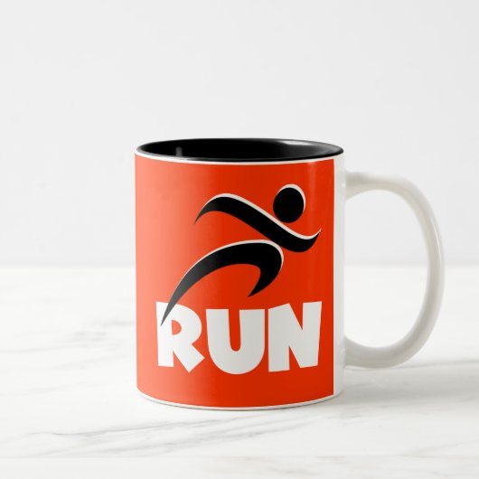 RUN White Tweekleurige Koffiemok (Rechts)