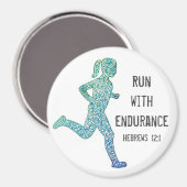 "run with endance"-Girl Runner Magnet (Voorkant / Achterkant)