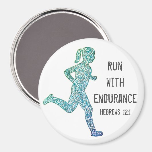 "run with endance"-Girl Runner Magnet (Voorkant / Achterkant)