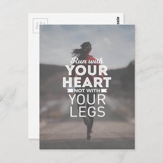 Run With Your Heart Briefkaart (Voorkant / Achterkant)