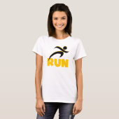 RUN Yellow Fitness Running Athletic T-shirt (Voorkant volledig)