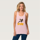 RUN Yellow Fitness Running Athletic Tanktop (Volledige Voorkant)