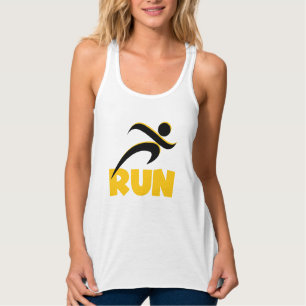 RUN Yellow Fitness Running Athletic Tanktop