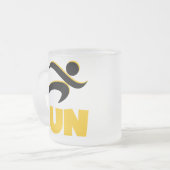 RUN Yellow Matglas Koffiemok (Voorkant links)