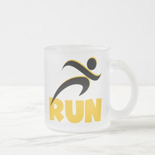 RUN Yellow Matglas Koffiemok (Rechts)