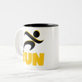 RUN Yellow Tweekleurige Koffiemok (Voorkant links)