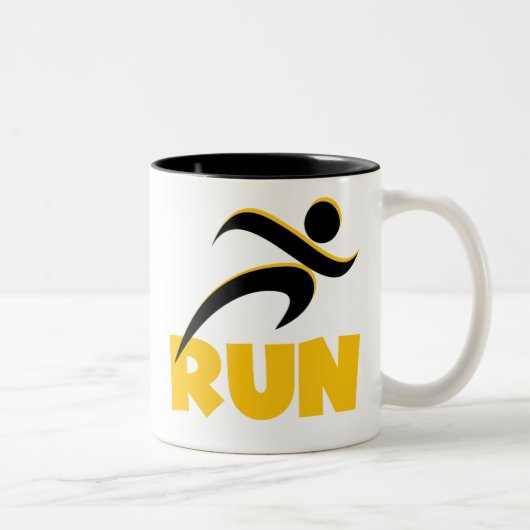 RUN Yellow Tweekleurige Koffiemok (Rechts)