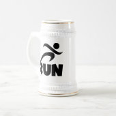 RUN zwart Bierpul (Voorkant links)