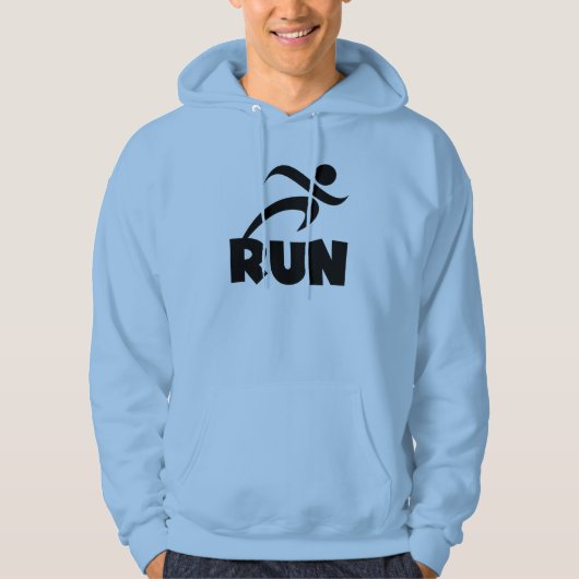 RUN zwart Hoodie (Voorkant)