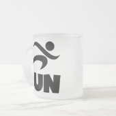 RUN zwart Matglas Koffiemok (Voorkant links)