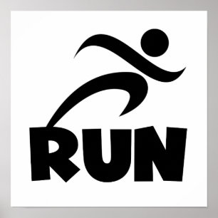 RUN zwart Poster