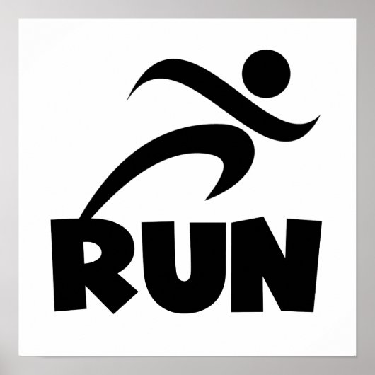 RUN zwart Poster (Voorkant)