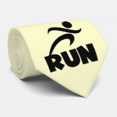 RUN zwart Stropdas (Opgerold)