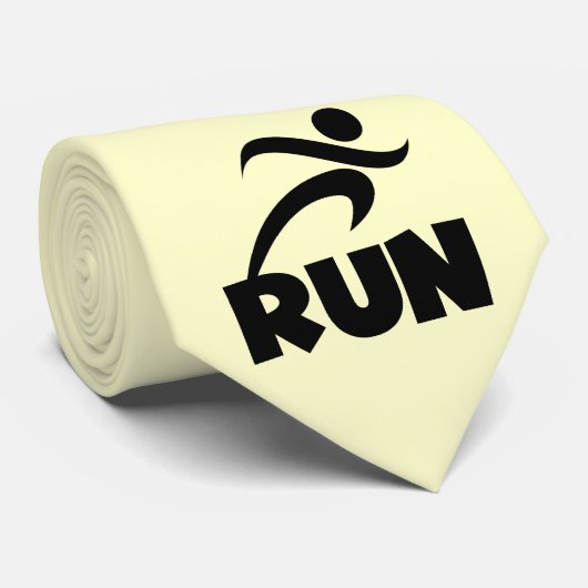 RUN zwart Stropdas (Opgerold)