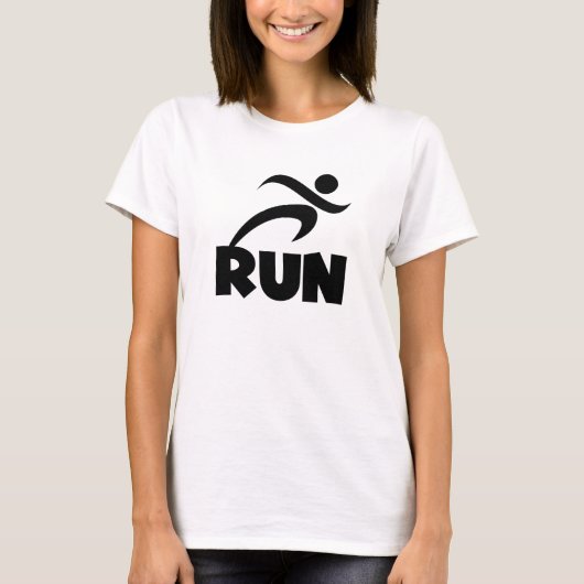 RUN zwart T-shirt (Voorkant)