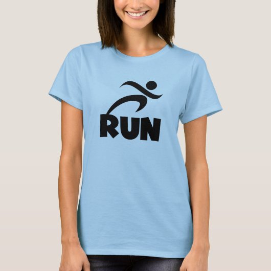 RUN zwart T-shirt (Voorkant)