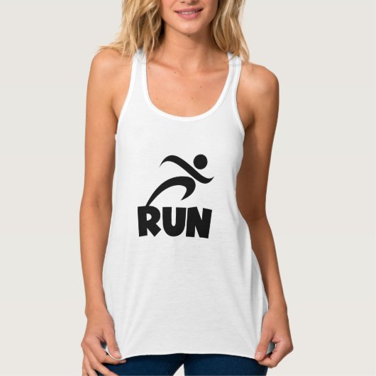 RUN zwart Tanktop (Voorkant)
