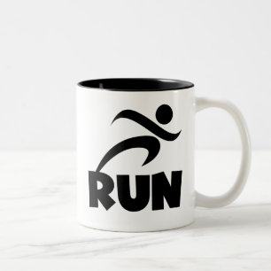 RUN zwart Tweekleurige Koffiemok
