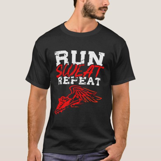 Run zweet Herhaal gevleugelde sneaker track en vel T-shirt (Voorkant)