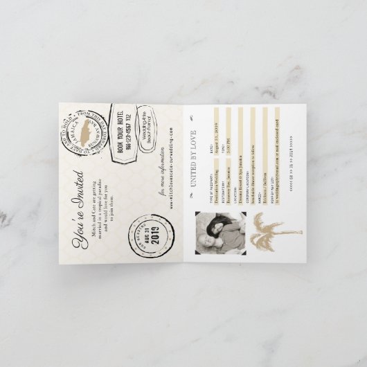 Runaway Bay Jamaica Tan Passport Bruiloft (Binnen)