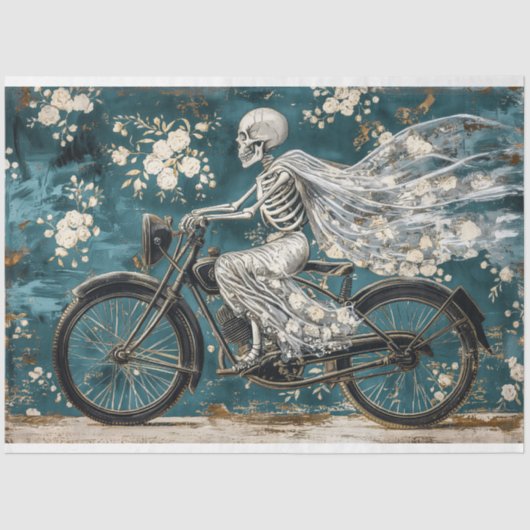 Runaway Bride  Gothic Skeleton Decoupage Tissuepapier (Voorkant)