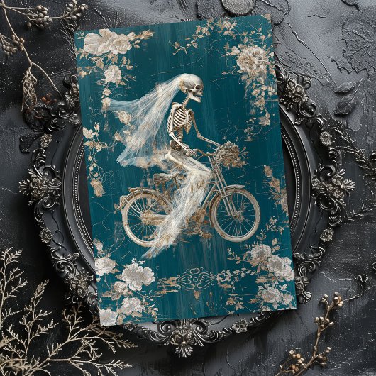Runaway Bride  Gothic Skeleton Decoupage Tissuepapier
