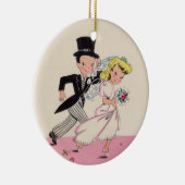 Runaway Bride & Groom Keramisch Ornament (Rechts)