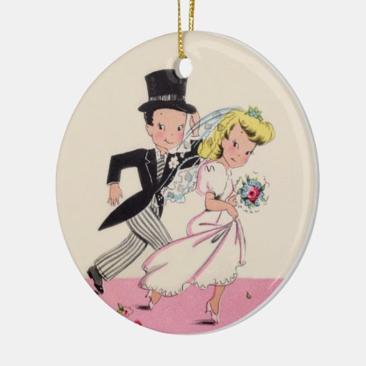 Runaway Bride & Groom Keramisch Ornament (Links)