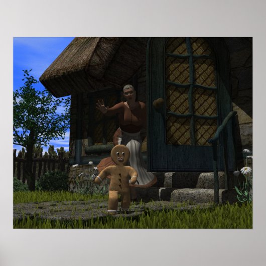 Runaway Gingerbrood Man Poster (Voorkant)