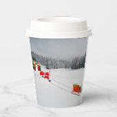 Runaway Sleigh Paper Cups Papieren Bekers (Achterkant)