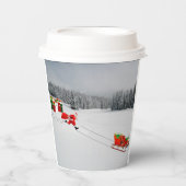 Runaway Sleigh Paper Cups Papieren Bekers (Voorkant)