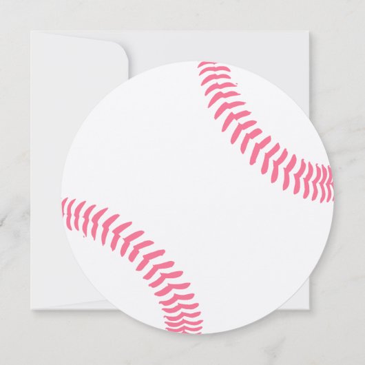 RUND BASEBALL BIRTHDAY INVITATION KAART (Achterkant)