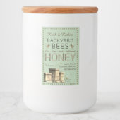 Rundbijenkasten en kleine bijen Garden Groen Voedselcontainer Etiket (Voorkant)