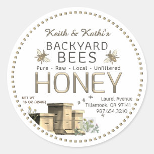 Rundbijenkasten en kleine bijentuin ronde sticker