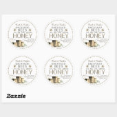 Rundbijenkasten en kleine bijentuin ronde sticker (Vel)