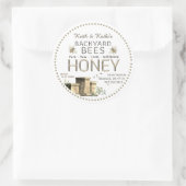 Rundbijenkasten en kleine bijentuin ronde sticker (Tas)