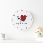 Runde Wanduhr Ik hou van mijn keuken Grote Klok (Huis)