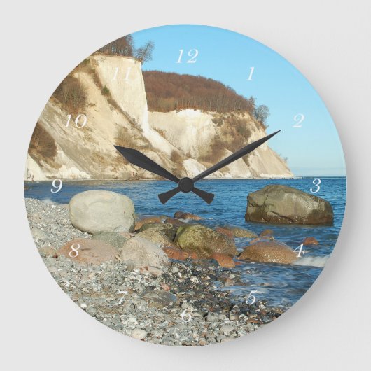 Runde Wanduhr Kreidefelsen auf Rügen Grote Klok (Voorkant)