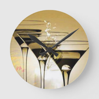 Runde Wanduhr mit Gläser Motiv Ronde Klok