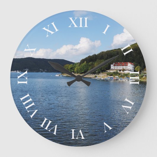 Runde Wanduhr römische Ziffern Edersee Nordhessen Grote Klok (Voorkant)