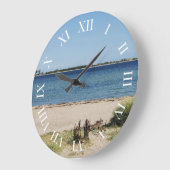 Runde Wanduhr römische Ziffern Strand und Meer Grote Klok (Hoek)