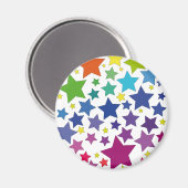 runder Magnet mit bunten Sternen (Voorkant / Achterkant)