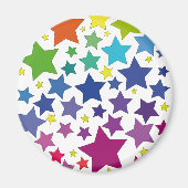runder Magnet mit bunten Sternen (Voorkant)