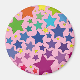 runder Magnet mit bunten Sternen