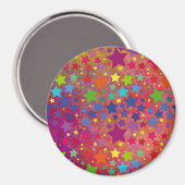 runder Magnet mit bunten Sternen 2 (Voorkant / Achterkant)