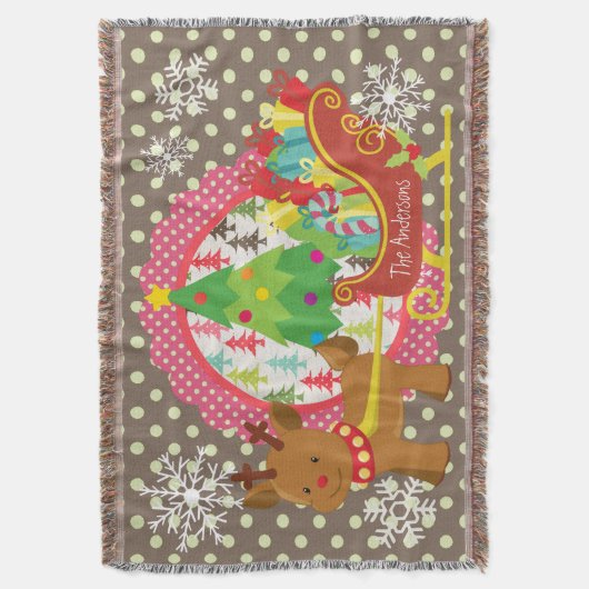 Runderen en Slaapse kerstfeestdag Deken (Voorkant Verticaal)